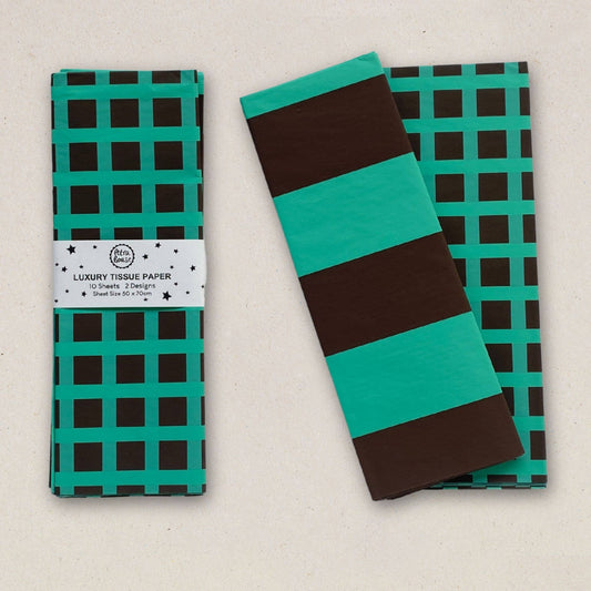 Petra Boase Chocolate/Turquoise Patterned Luxury Tissue Paper