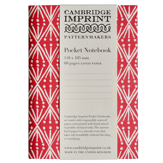 Cambridge Imprint Lined Pocket Notebook Selvedge Madder