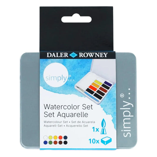 Daler Rowney Simply Watercolour Paint 10 Pan Set
