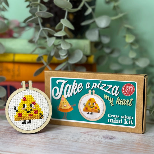 The Crafty Kit Company 'Take A Pizza My Heart' Mini Matchbox Cross Stitch Kit