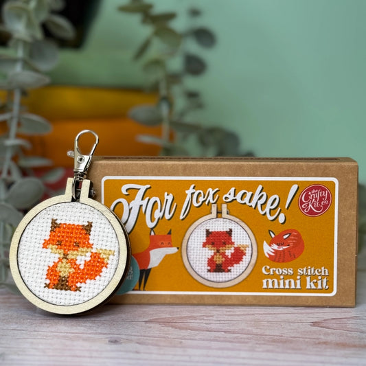 The Crafty Kit Company 'For Fox Sake!' Mini Matchbox Cross Stitch Kit