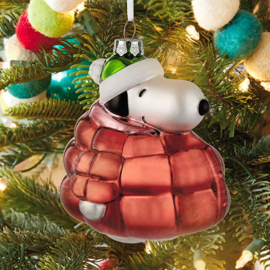 Hallmark Peanuts™ Snoopy In Red Puffer Jacket Glass Ornament