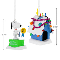 Hallmark Peanuts™ Set Of 2 Snoopy and Doghouse Ornaments