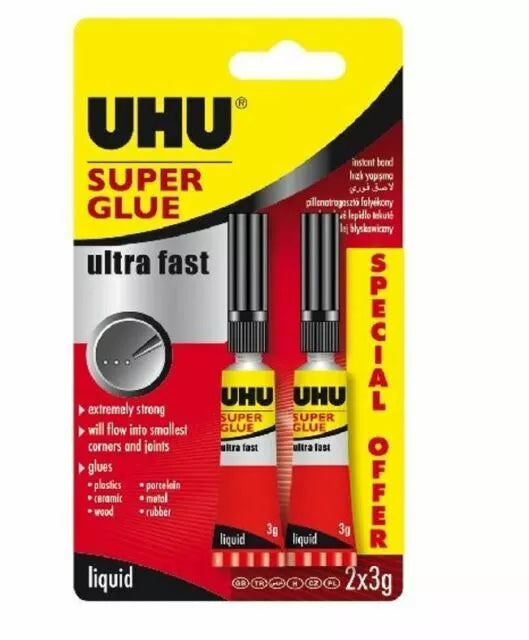 UHU 3g Super Glue Twin Pack