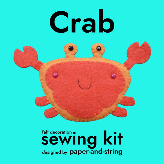 Paper-And-String Crab Felt Decoration Sewing Kit