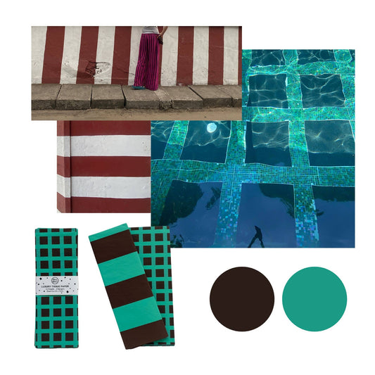 Petra Boase Chocolate/Turquoise Patterned Luxury Tissue Paper