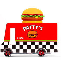 Candyvan - Hamburger Van - Wooden Diecast Toy Car Candylab