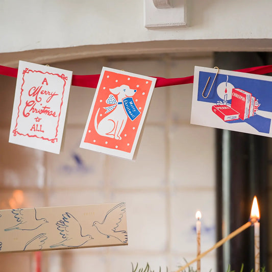 Archivist Gallery Pack of 5 Dog Merry Christmas Notelets