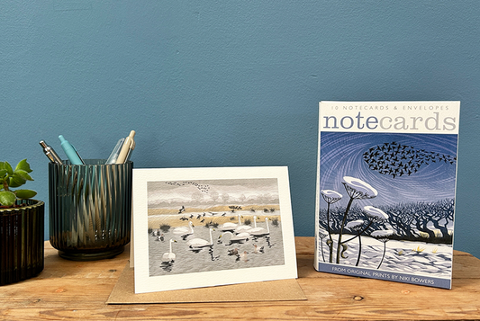 Art Angels Snow Starlings and Seven Swans 10 Notecards & Envelopes