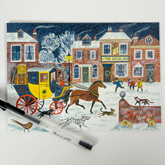 Art Angels The Angel Inn Advent Card