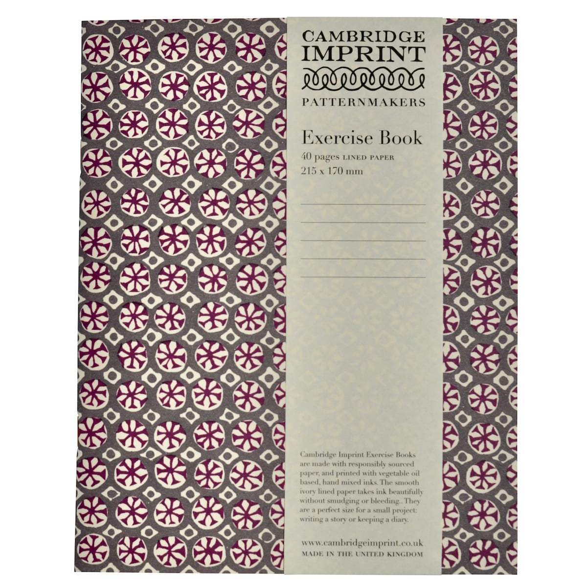 Cambridge Imprint Lined Exercise Book Sea Urchin French Lavender