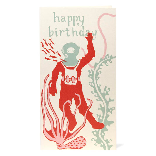 Cambridge Imprint Happy Birthday Deep Sea Diver Long Card