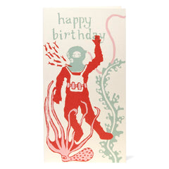Cambridge Imprint Happy Birthday Deep Sea Diver Long Card