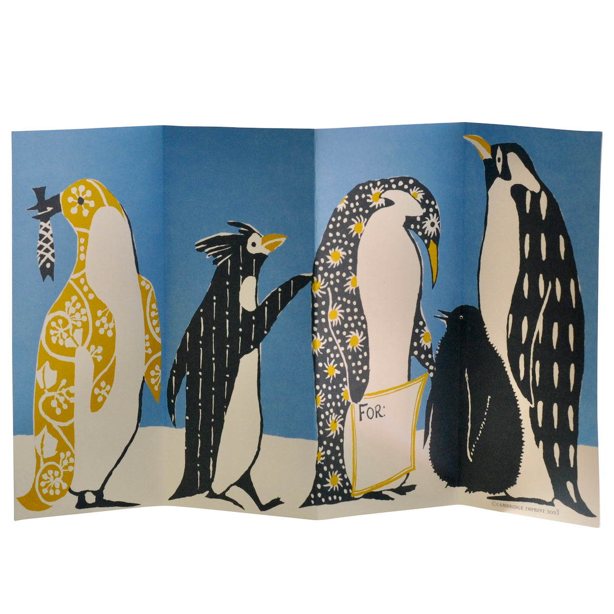 Cambridge Imprint Penguins In Kimonos Blank Card