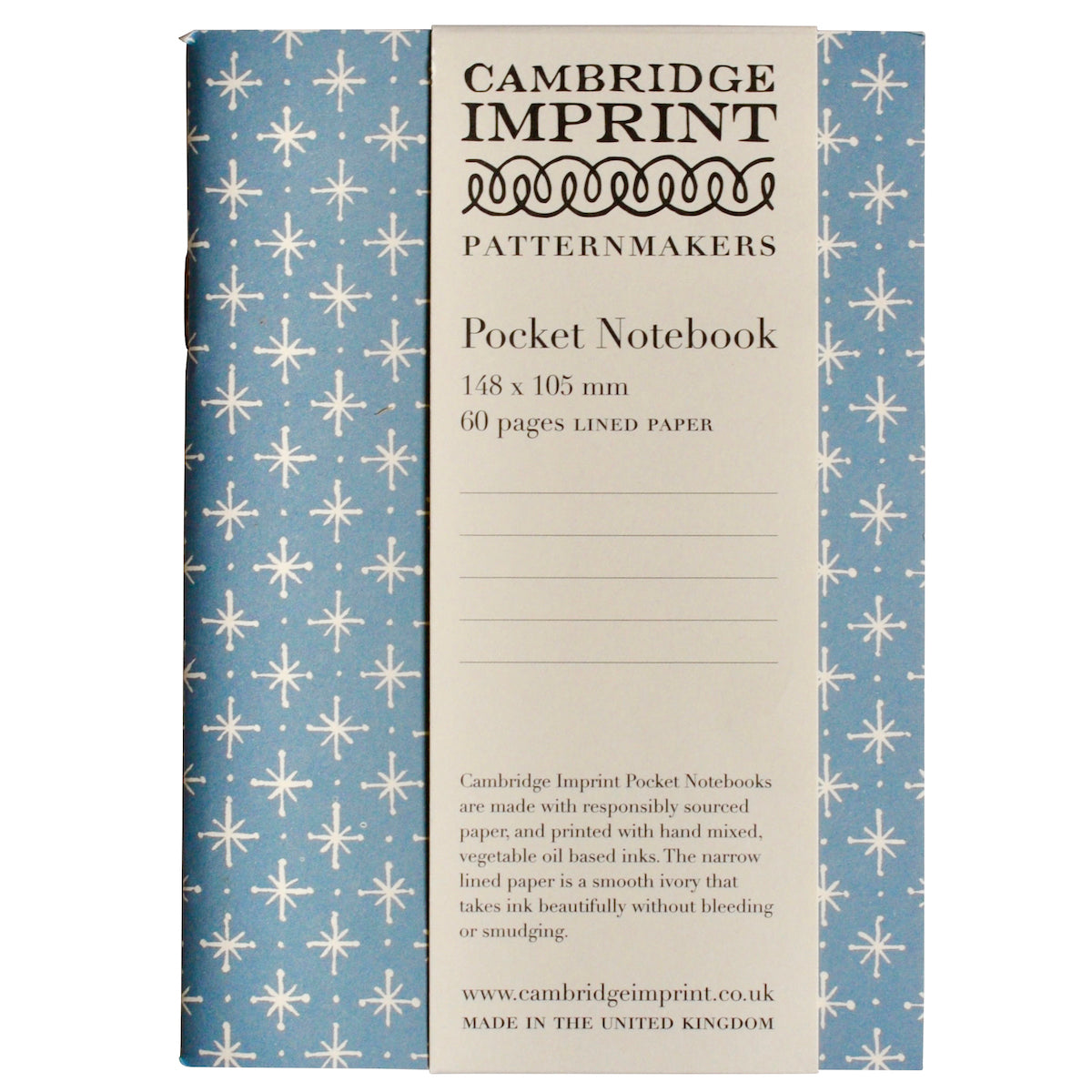 Cambridge Imprint Pocket Notebook Little Stars Faded Denim