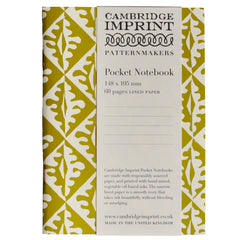 Cambridge Imprint Pocket Notebook Oak Leaves Sap Green