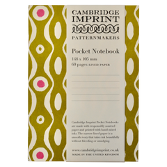 Cambridge Imprint Lined Pocket Notebook Persephone Bright Olive and Cool Pink