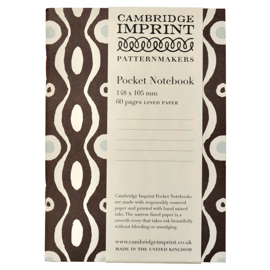 Cambridge Imprint Lined Pocket Notebook Persephone Charcoal and Pale Blue