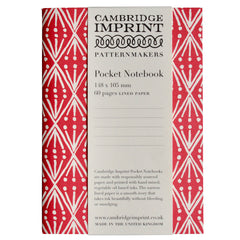 Cambridge Imprint Lined Pocket Notebook Selvedge Madder