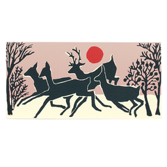 Cambridge Imprint Running of the Deer Christmas Card