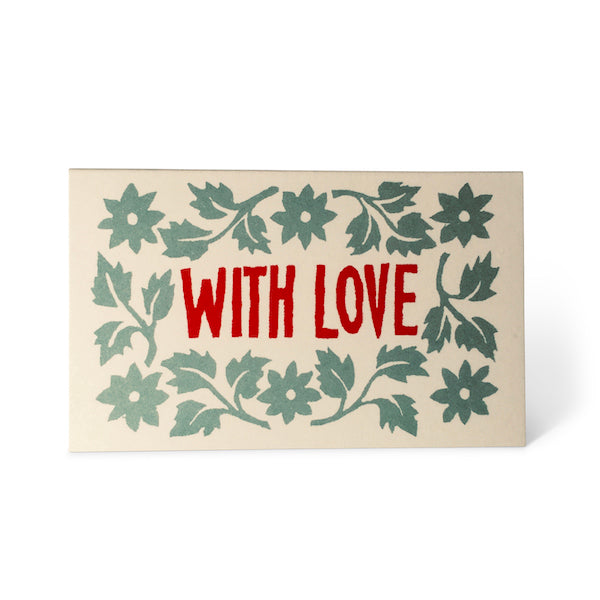 Cambridge Imprint Six Tiny With Love Gift Cards Turquoise and Red