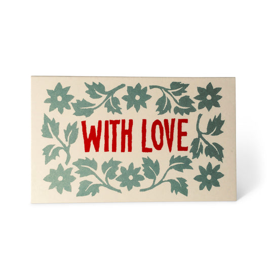 Cambridge Imprint Six Tiny With Love Gift Cards Turquoise and Red