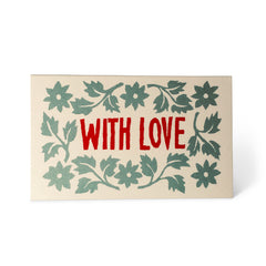 Cambridge Imprint Six Tiny With Love Gift Cards Turquoise and Red