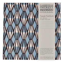 Cambridge Imprint Square Notebook with Lined Paper in Threadwork Blue and Coffee