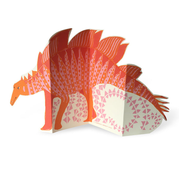 Cambridge Imprint Stegosaurus Pink and Orange Blank Card
