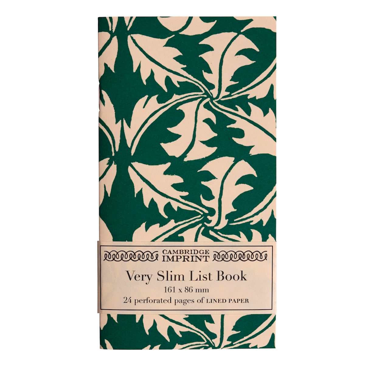Cambridge Imprint Very Slim List Book Dandelion Bottle Green