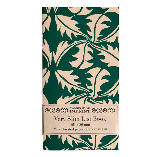 Cambridge Imprint Very Slim List Book Dandelion Bottle Green