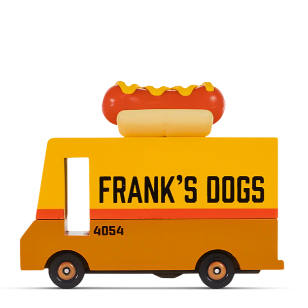 Candylab Hot Dog Van Wooden Diecast Toy Car