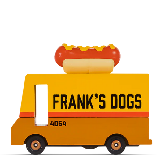 Candylab Hot Dog Van Wooden Diecast Toy Car