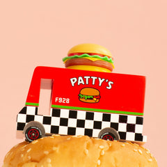 Candyvan - Hamburger Van - Wooden Diecast Toy Car Candylab