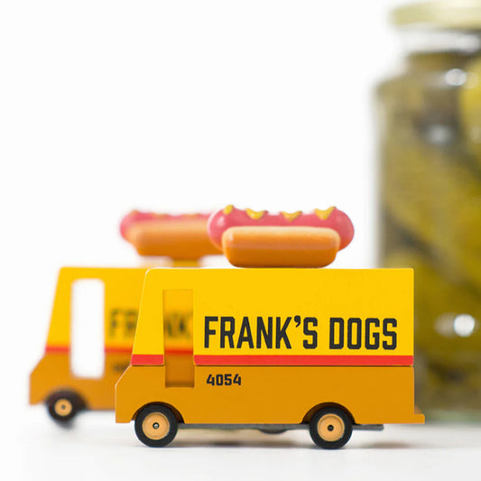 Candylab Hot Dog Van Wooden Diecast Toy Car