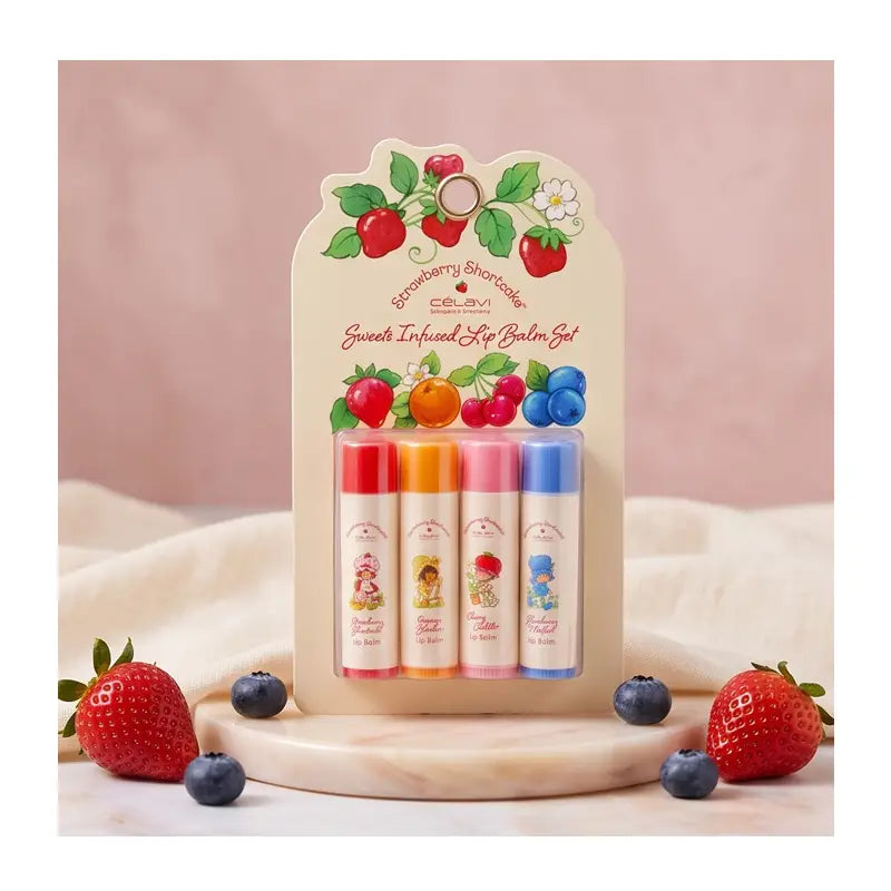 Celavi Strawberry Shortcake 4 Piece Lip Balm Set