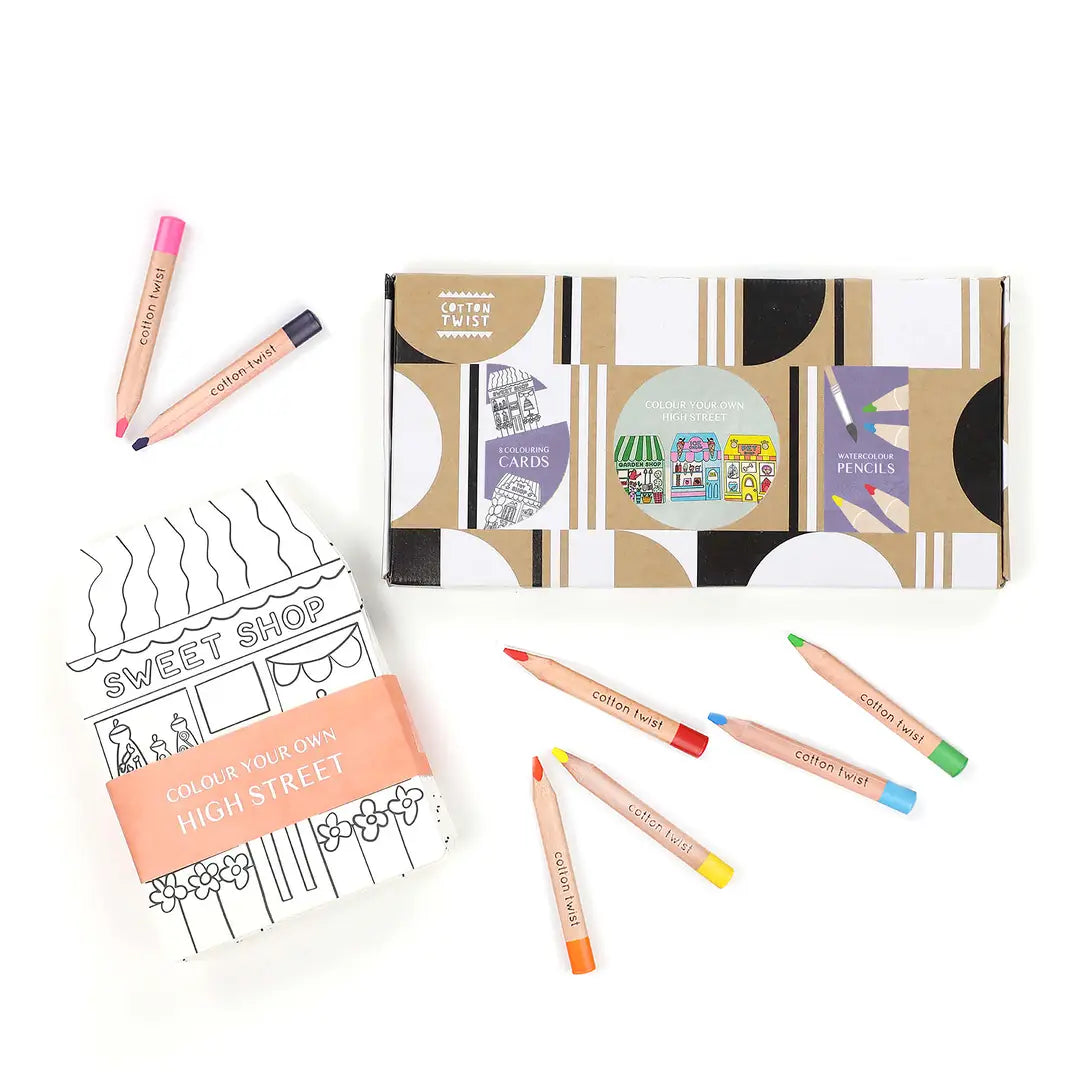 Cotton Twist Colour Your Own High Street Kit with Watercolour Pencils