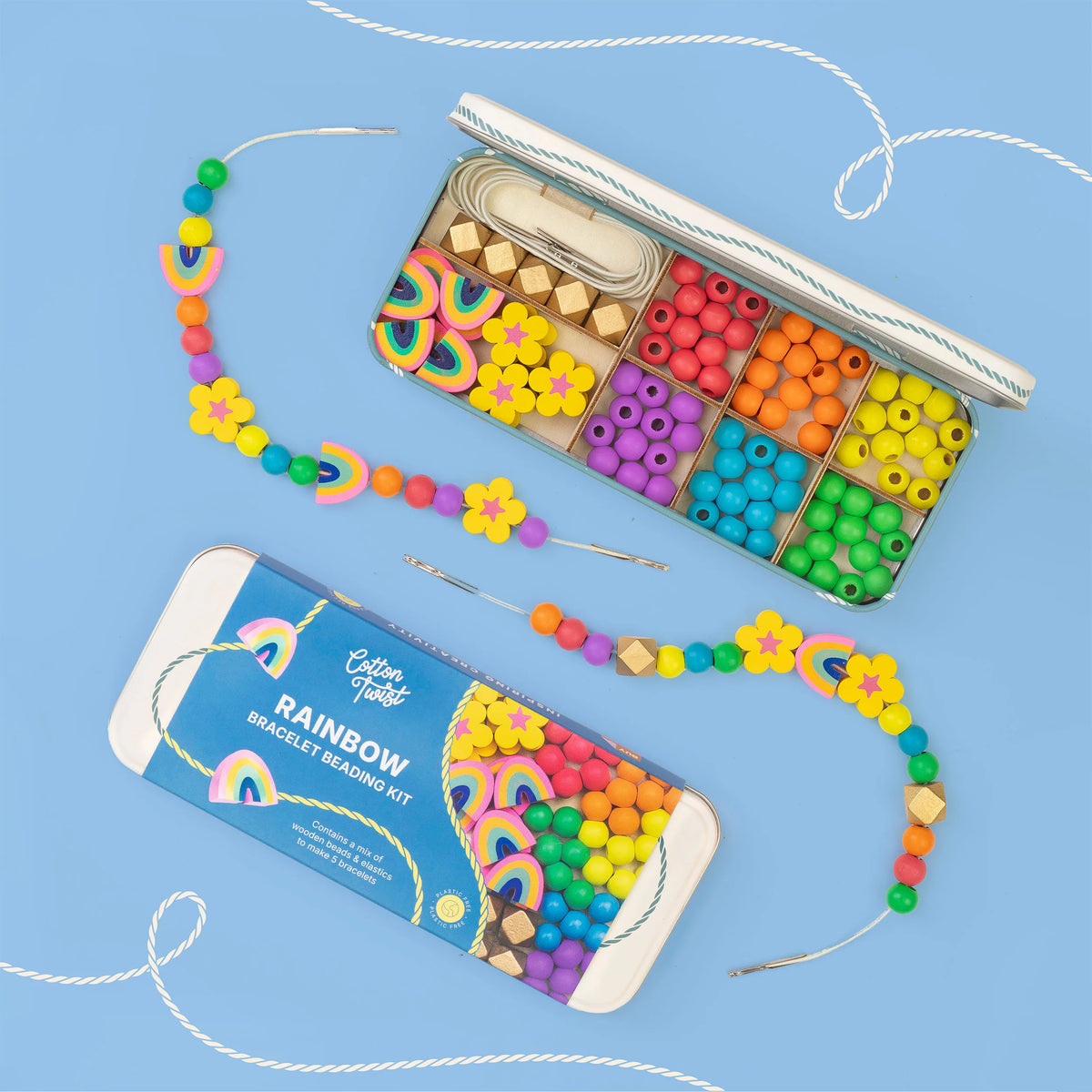 Cotton Twist Rainbow Bracelet Beading Kit