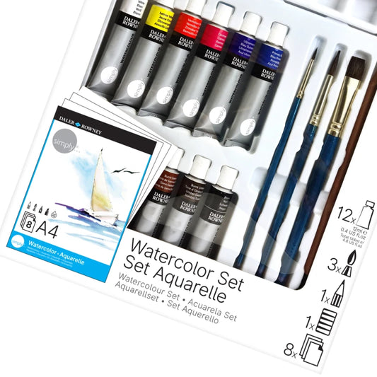 Daler Rowney Simply Watercolour Paint 25pcs Technique Set