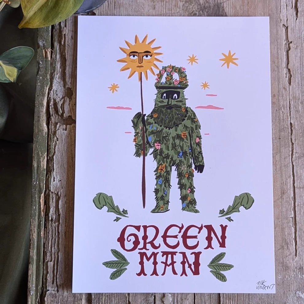 Dick Vincent Illustration Green Man Print