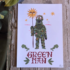 Dick Vincent Illustration Green Man Print
