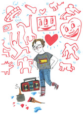 Dick Vincent Illustration Keith Haring Print