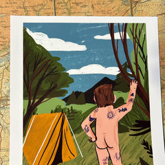 Dick Vincent Illustration Birthday Suit Print