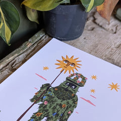 Dick Vincent Illustration Green Man Print