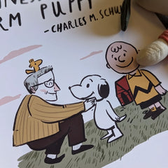 Dick Vincent Illustration Happiness Is A Warm Puppy Print