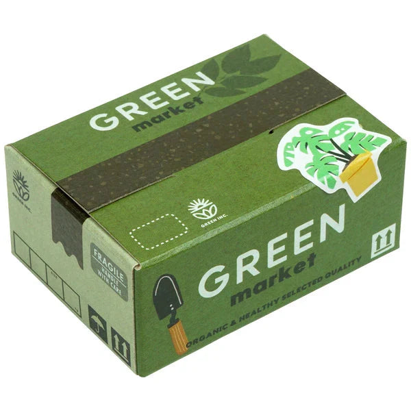 Japanese HACO Sticker Box Green Market