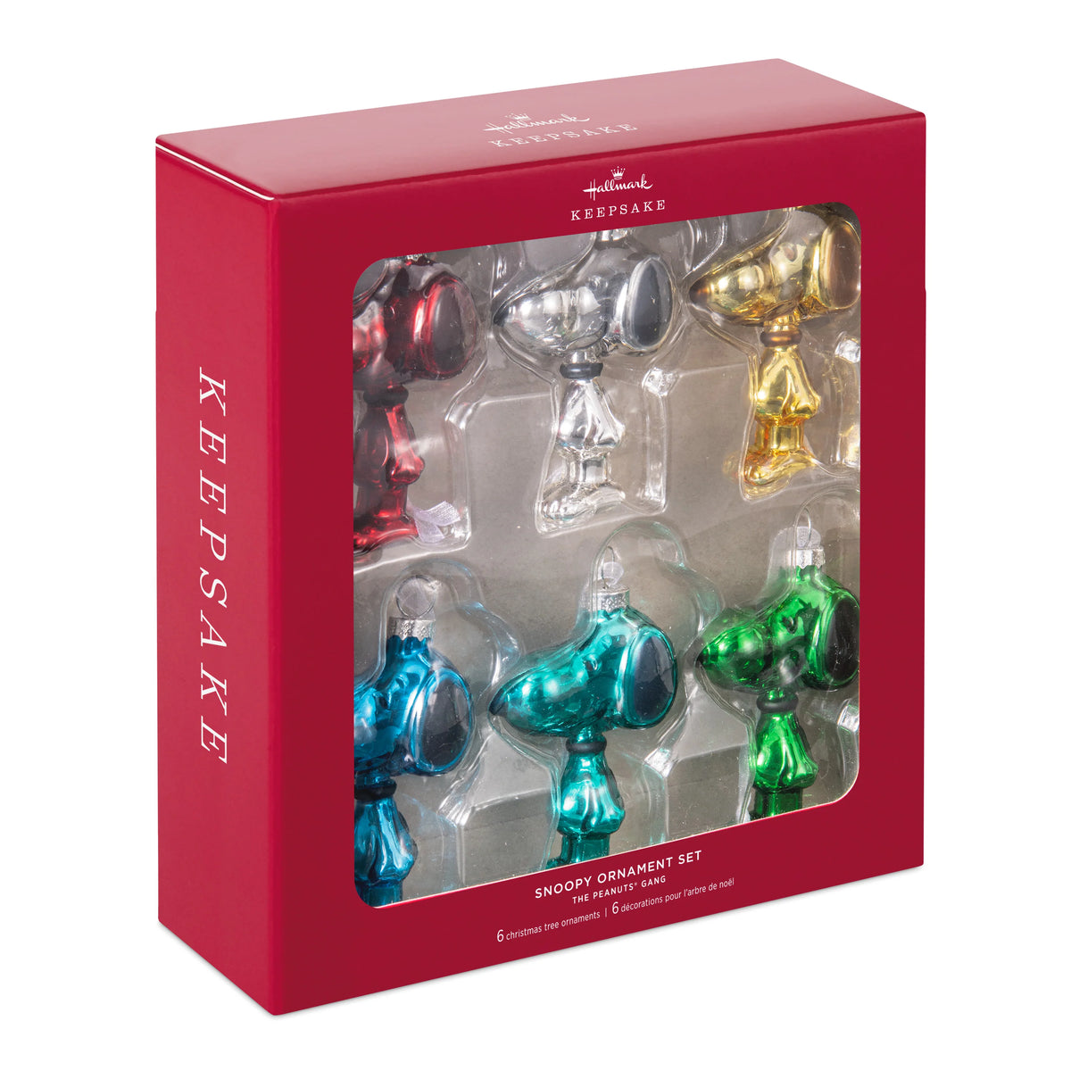 Hallmark Peanuts™ Snoopy Glass Ornaments Pack of 6