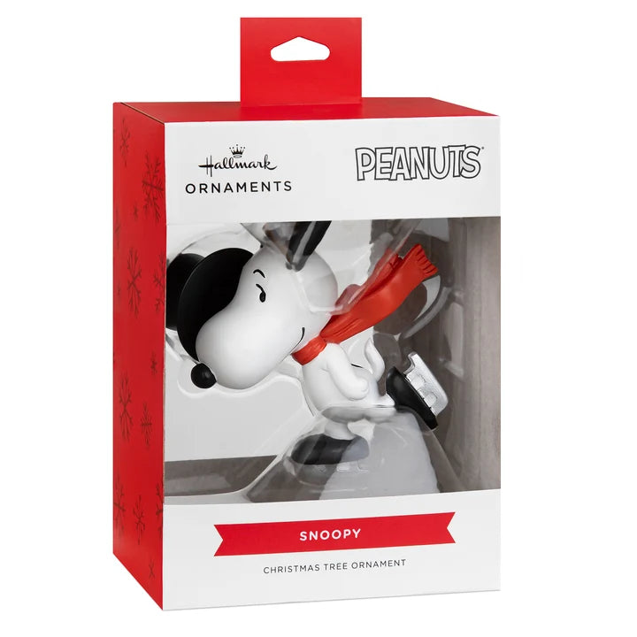 Hallmark Peanuts™ Snoopy Ice Skating with Top Hat Christmas Ornament