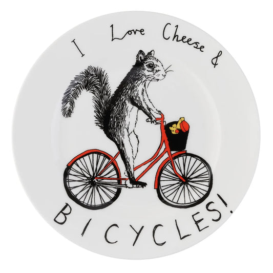 Jimbobart 'I Love Cheese & Bicycles' Side Plate
