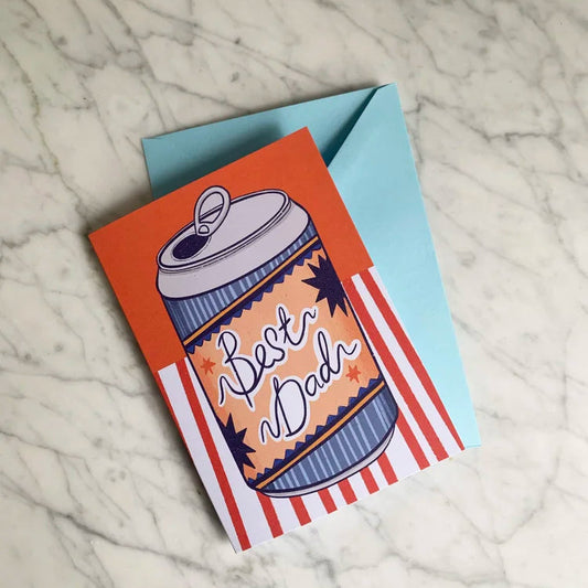 Kay Train Best Dad Beer Can Greeting Card